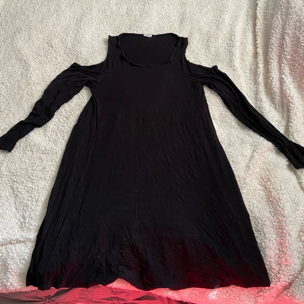 large shoulder less dress from garage